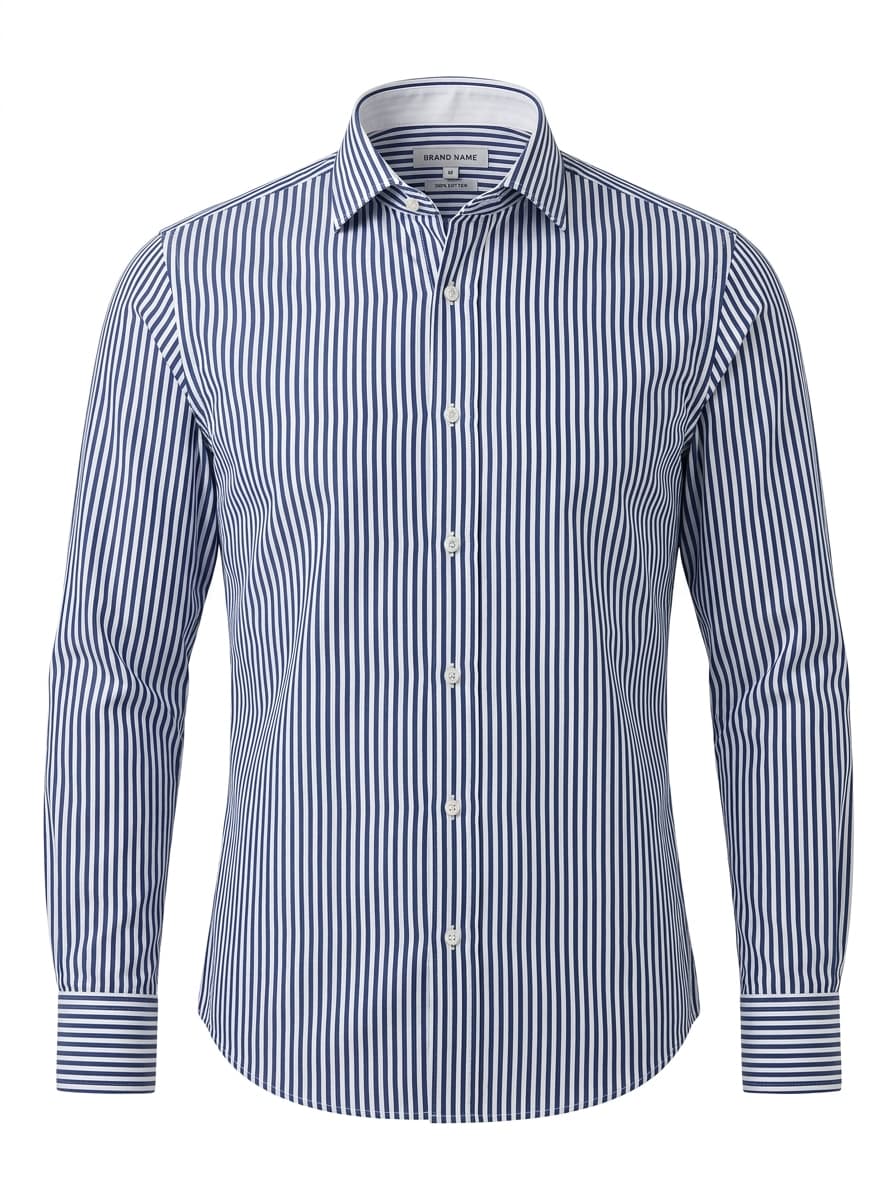 Classic Navy & White Vertical Striped Shirt