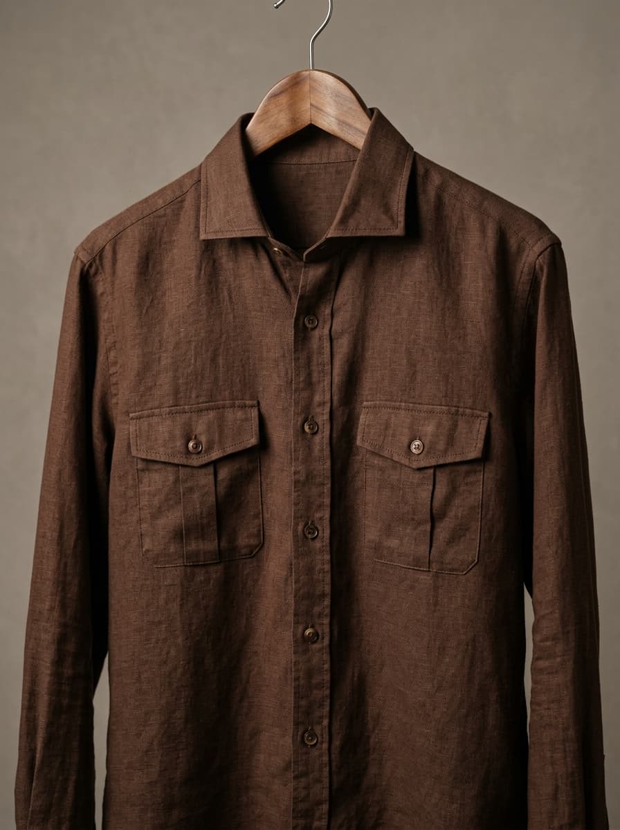 Chocolate Brown Double Pocket Premium Shirt