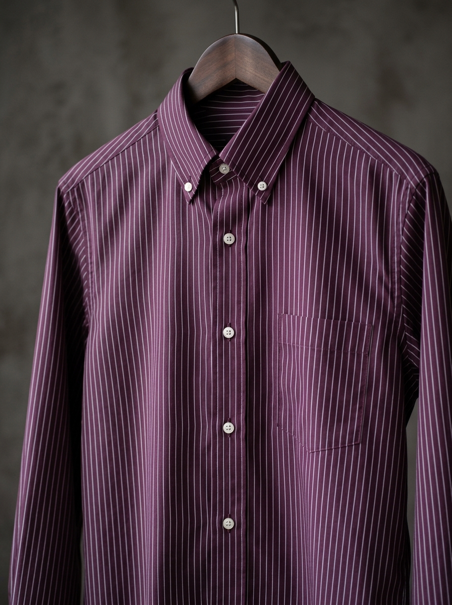Dusty Mauve Mandarin Collar Shirt