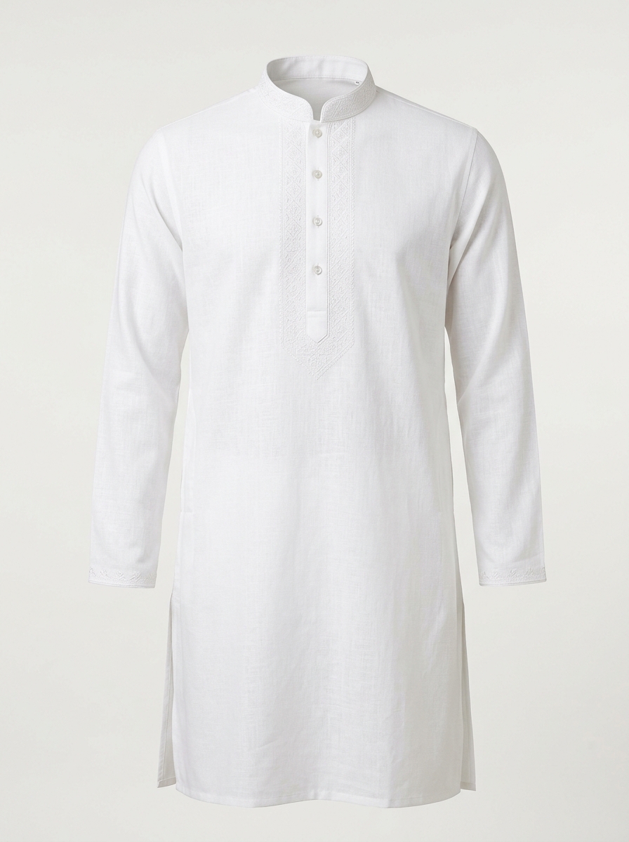 Classic White Cotton Kurta